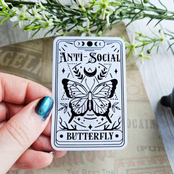 Anti-Social Butterfly Sticker – Bild 2