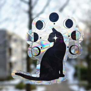 Moon Phase Cat Suncatcher Fenstersticker