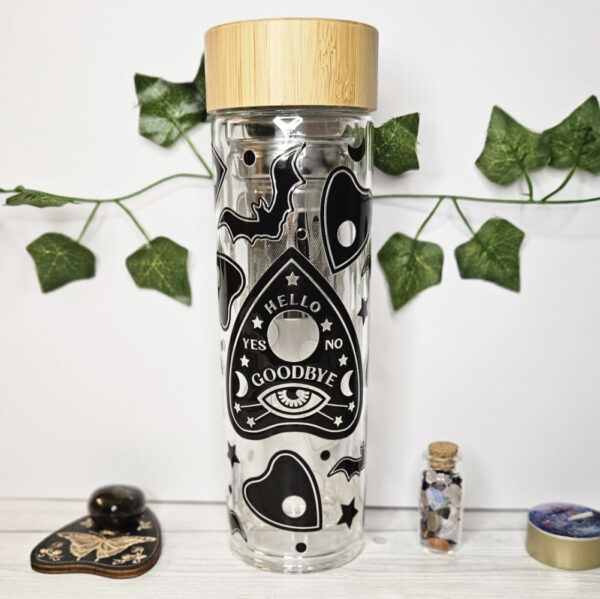Ouija Glasflasche mit Sieb