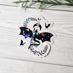 Midnight Dragon Glitzer Sticker