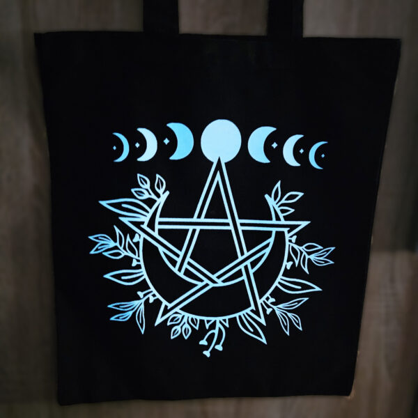 Moonphase Pentagramm Beutel | Glow in the dark